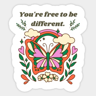 you're free to be different Sticker